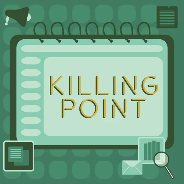 2018 Hand Writing Sign Killing Point Conceptual Photo Phase End — 스톡 사진