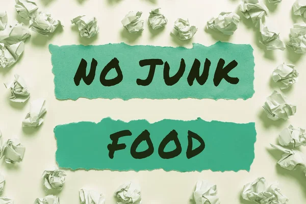 Szöveg Felirat Bemutató Junk Food Concept Jelentése Egyél Egészségtelen Dolgokat — Stock Fotó