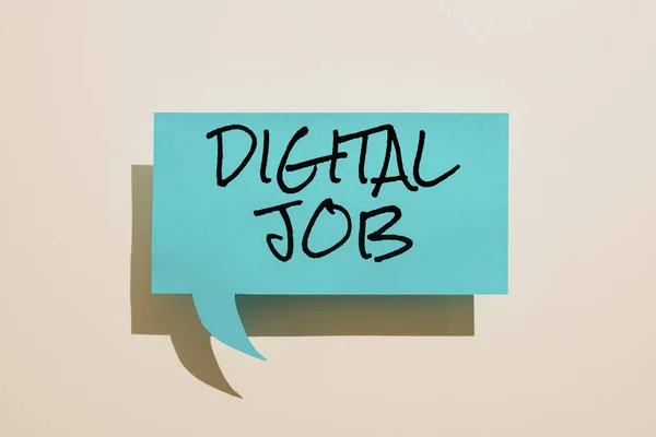 Text caption presenting Digital Job, Word for get paid task done through internet and personal computer