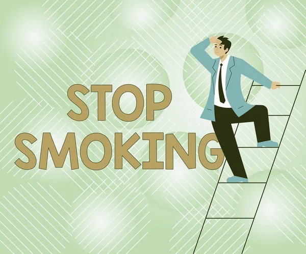 概念展示停止吸烟 停止或停止使用烟瘾的话 — 图库照片