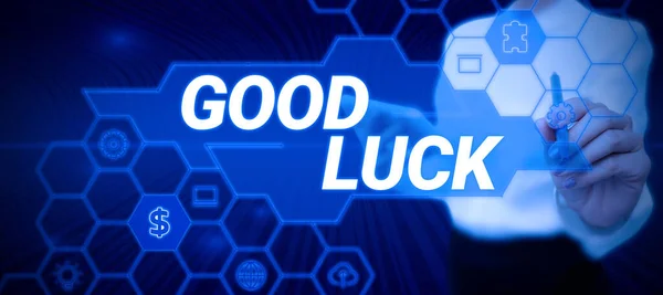 Handschriftlicher Text Good Luck Business Approach Ein Positives Glück Oder — Stockfoto