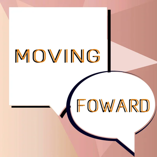 Hand Writing Sign Moving Foward Internet Concept Point Move Going — Stock Photo, Image