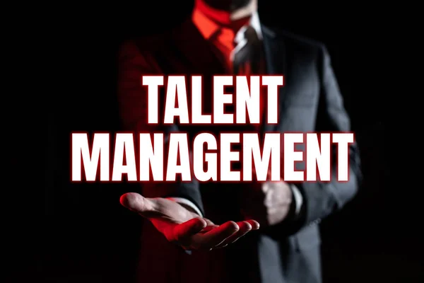Texto Que Muestra Inspiración Talent Managementadquisición Contratación Retención Empleados Talentosos —  Fotos de Stock