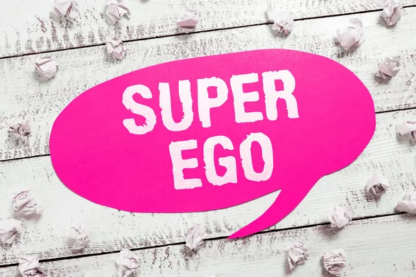 Text Bildtext Presenterar Super Ego Business Approach Jag Eller Jag — Stockfoto