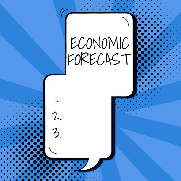 Text Showing Inspiration Economic Forecastprocess Making Predictions Economy Condition Word — Stock Photo, Image