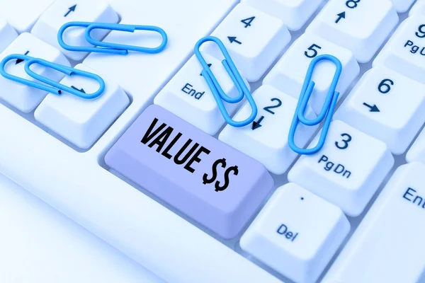 Знак Ручной Записи Value Dolar Business Approach Worth Process Currently — стоковое фото