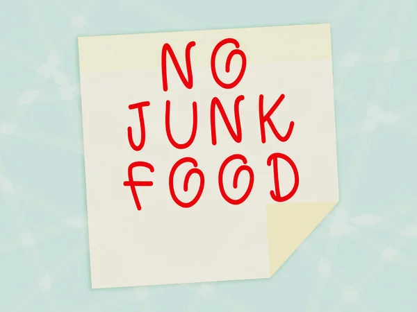 Hand Writing Sign Junk Food Word Stop Eating Unhealthy Things — Stock Photo, Image