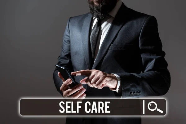 Texto Mostrando Inspiração Self Care Ideia Negócio Conforto Seu Próprio — Fotografia de Stock