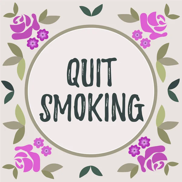 手写体标志戒烟 商业展示停止使用或停止使用烟瘾 — 图库照片