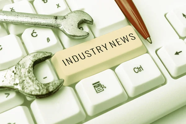 Exibição Conceitual Notícias Indústria Ideia Negócio Technical Market Report Manufacturing — Fotografia de Stock
