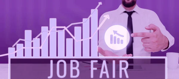 Texto Que Presenta Job Fair Visión General Del Negocio Evento —  Fotos de Stock