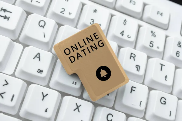 Handschrift Tekst Online Dating Woord Voor Het Zoeken Matching Relaties — Stockfoto