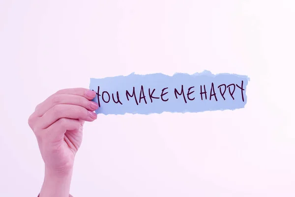 Konzeptpräsentation You Make Happysomething Oder Jemand Der Freude Und Genuss — Stockfoto