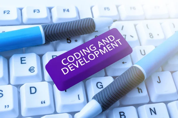 Handwriting Text Coding Development Word Written Programming Building Simple Assembly — Stock Photo, Image