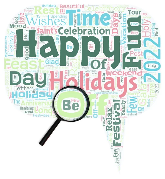 Word cloud in the shape of dialog box with words Happy Holidays.