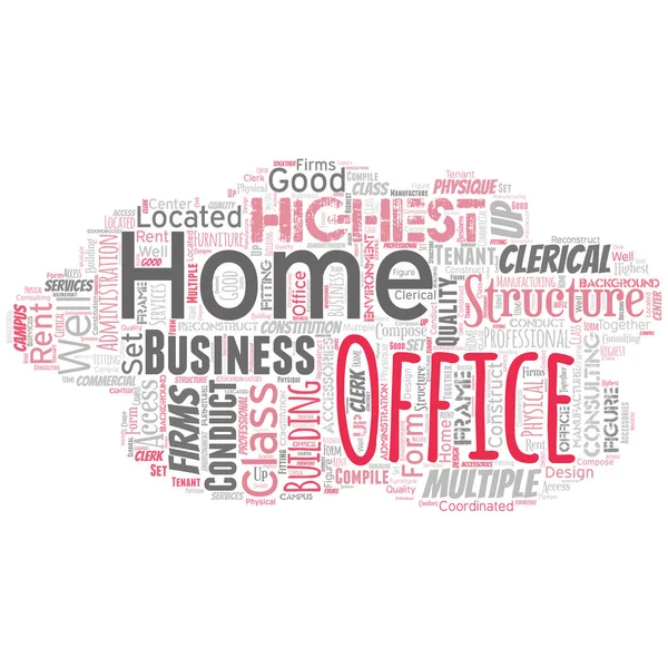 Big Word Cloud Vorm Van Ufo Met Woorden Home Office — Stockvector
