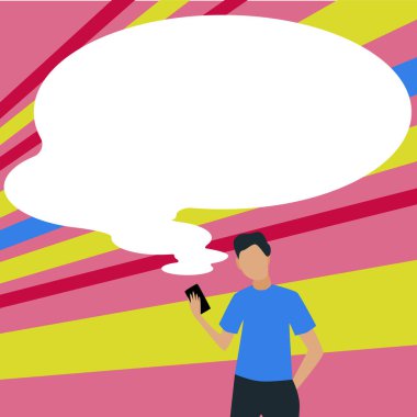 Sunucu Yeni Duyuru Gösteren Konuşma Baloncuğuyla Çizim.