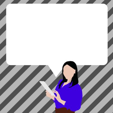 Sunucu Yeni Duyuru Gösteren Konuşma Baloncuğuyla Çizim.