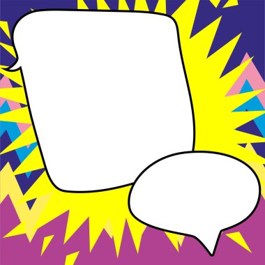 Design Drawing Of Some Comic Frames As Background With Speech Bubbles