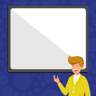 Eğitmen Kupa Tutarken İşaret Çubuğu Çizer.