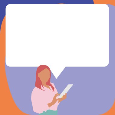 Sunucu Yeni Duyuru Gösteren Konuşma Baloncuğuyla Çizim.