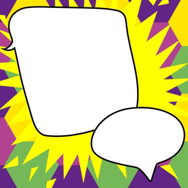 Design Drawing Of Some Comic Frames As Background With Speech Bubbles