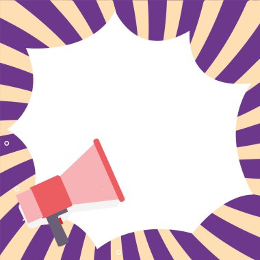 Sosyal medya sitelerine Megafon Tanıtım Reklamının İllüstrasyonu.