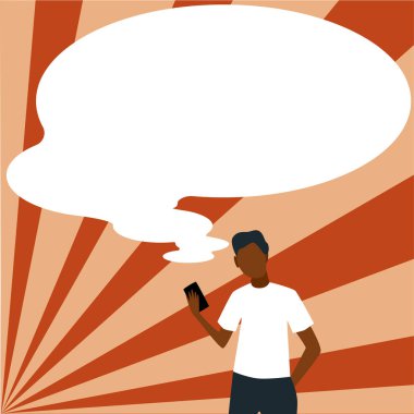 Sunucu Yeni Duyuru Gösteren Konuşma Baloncuğuyla Çizim.