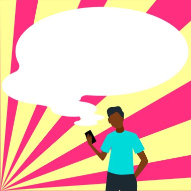 Sunucu Yeni Duyuru Gösteren Konuşma Baloncuğuyla Çizim.