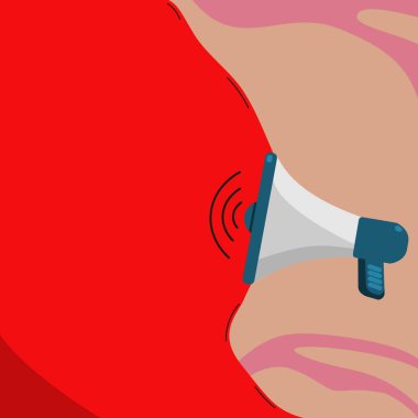 Muhabbet Baloncuğuyla Megafon Çizimi Yeni Duyuruyu Gösteriyor.