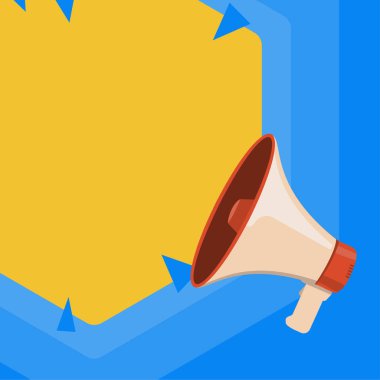 Muhabbet Baloncuğuyla Megafon Çizimi Yeni Duyuruyu Gösteriyor.