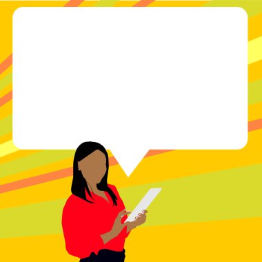 Sunucu Yeni Duyuru Gösteren Konuşma Baloncuğuyla Çizim.