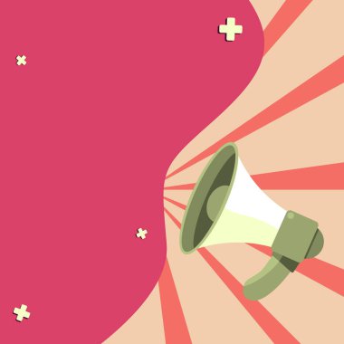 Muhabbet Baloncuğuyla Megafon Çizimi Yeni Duyuruyu Gösteriyor.