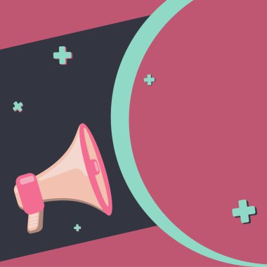 Muhabbet Baloncuğuyla Megafon Çizimi Yeni Duyuruyu Gösteriyor.