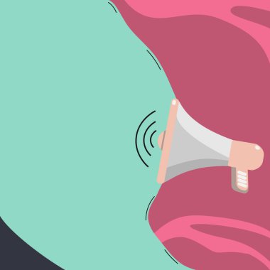 Muhabbet Baloncuğuyla Megafon Çizimi Yeni Duyuruyu Gösteriyor.