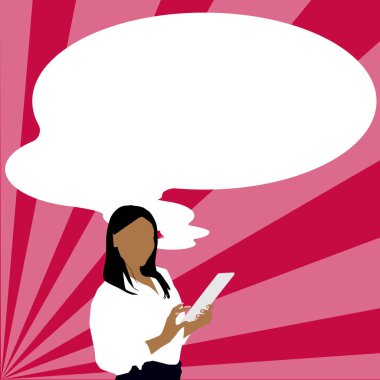 Sunucu Yeni Duyuru Gösteren Konuşma Baloncuğuyla Çizim.