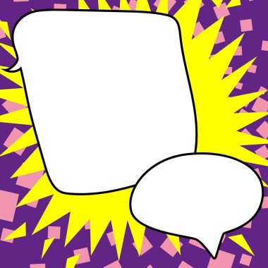 Design Drawing Of Some Comic Frames As Background With Speech Bubbles