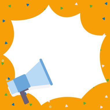 Sosyal medya sitelerine Megafon Tanıtım Reklamının İllüstrasyonu.