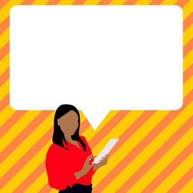 Sunucu Yeni Duyuru Gösteren Konuşma Baloncuğuyla Çizim.