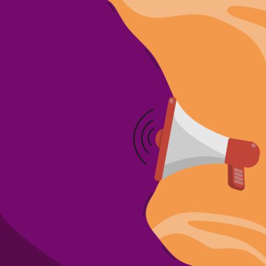 Muhabbet Baloncuğuyla Megafon Çizimi Yeni Duyuruyu Gösteriyor.