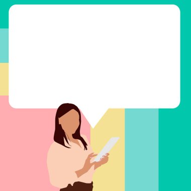 Sunucu Yeni Duyuru Gösteren Konuşma Baloncuğuyla Çizim.