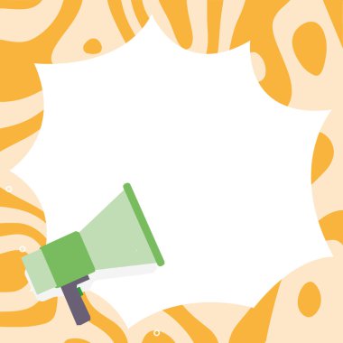 Sosyal medya sitelerine Megafon Tanıtım Reklamının İllüstrasyonu.