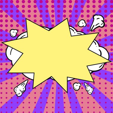 Komik Konuşma Patlama Şeklinde Kabarcıklar İş Tanıtımını Sunar.