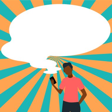 Sunucu Yeni Duyuru Gösteren Konuşma Baloncuğuyla Çizim.