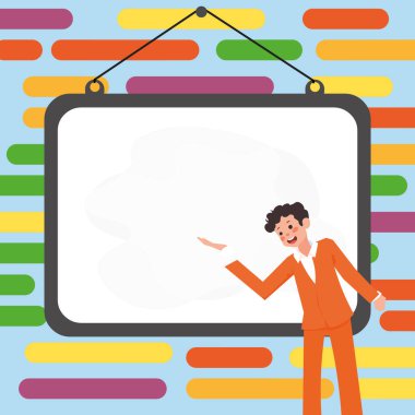 Sunucu Yeni Duyuru Gösteren Konuşma Baloncuğuyla Çizim.