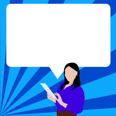 Sunucu Yeni Duyuru Gösteren Konuşma Baloncuğuyla Çizim.