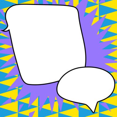 Design Drawing Of Some Comic Frames As Background With Speech Bubbles