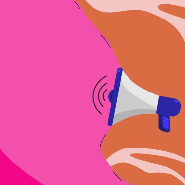 Muhabbet Baloncuğuyla Megafon Çizimi Yeni Duyuruyu Gösteriyor.