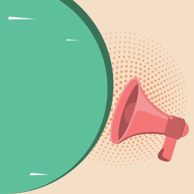 Muhabbet Baloncuğuyla Megafon Çizimi Yeni Duyuruyu Gösteriyor.