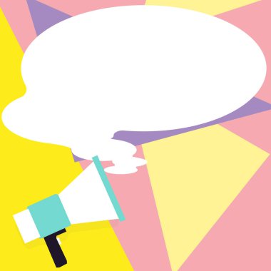 Sunucu Yeni Duyuru Gösteren Konuşma Baloncuğuyla Çizim.